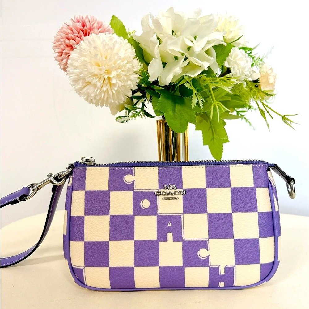 Coach Purple Checked purse
